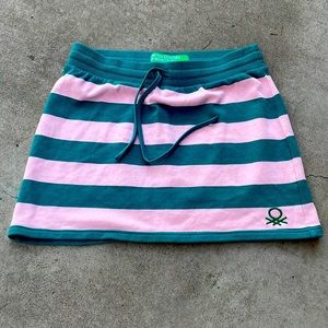 United Colors of Benetton pink & teal drawstring skirt